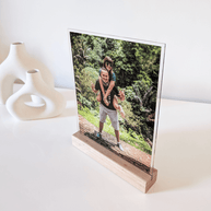 Acrylic Wood Base Portrait Photo Display Large